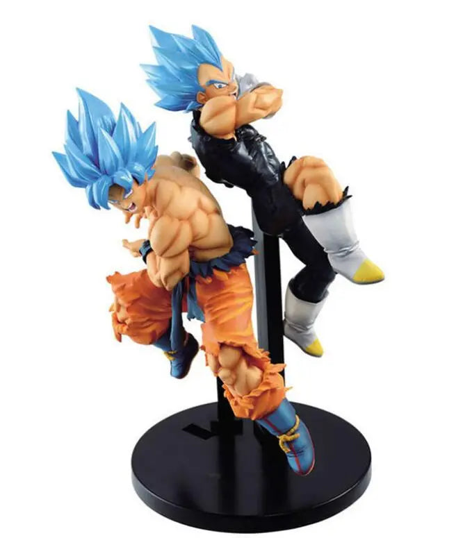 Dragon Ball Z Super Saiyan God Blue Goku & Vegeta Figures 8"